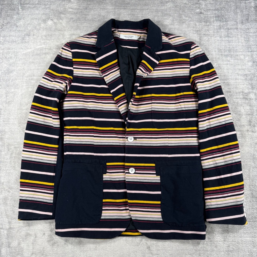 Shades of Grey Micah Cohen Blazer Womens Large Striped Preppy Sportscoat